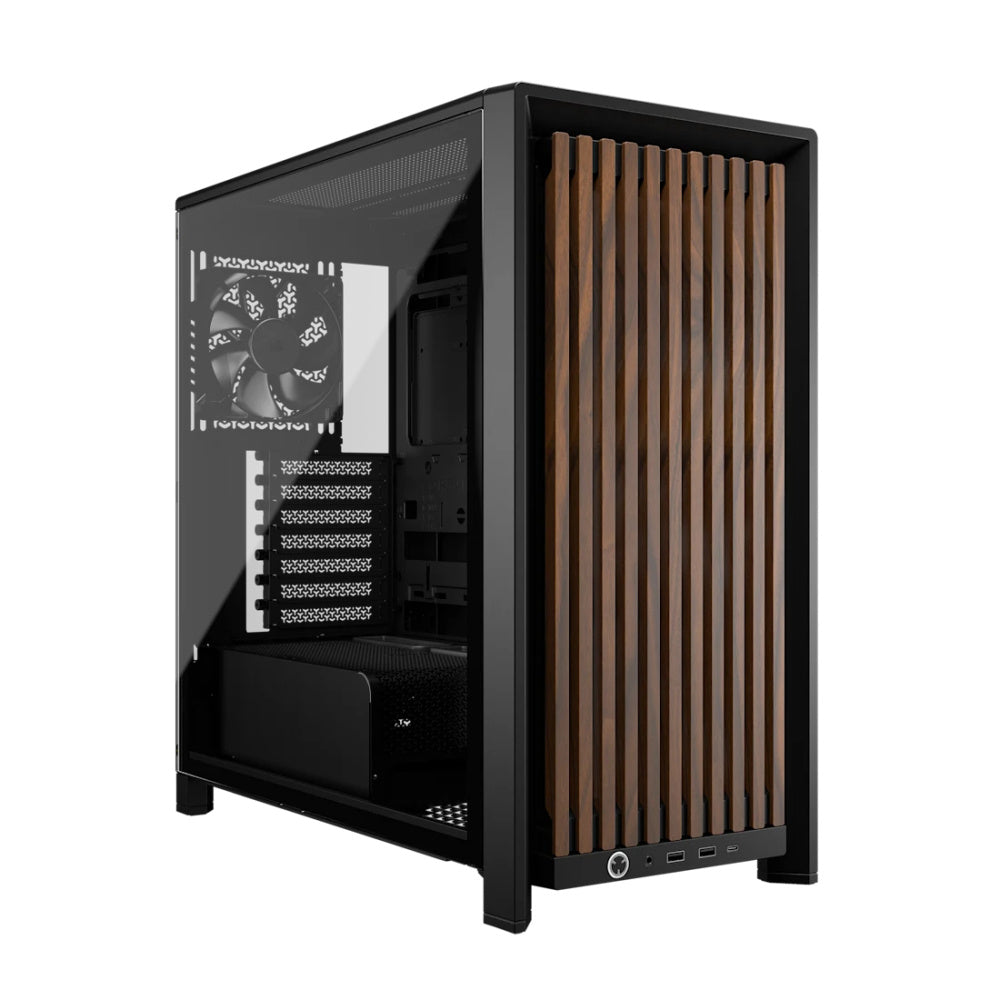 Gabinete Corsair Frame 4000D Wood Rs Negro Nogal Semi Torre Modular