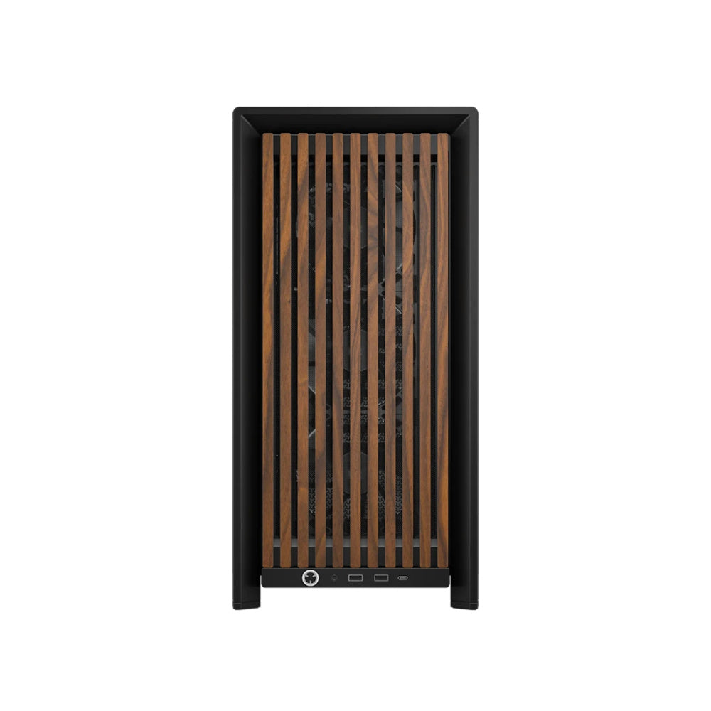 Gabinete Corsair Frame 4000D Wood Rs Negro Nogal Semi Torre Modular