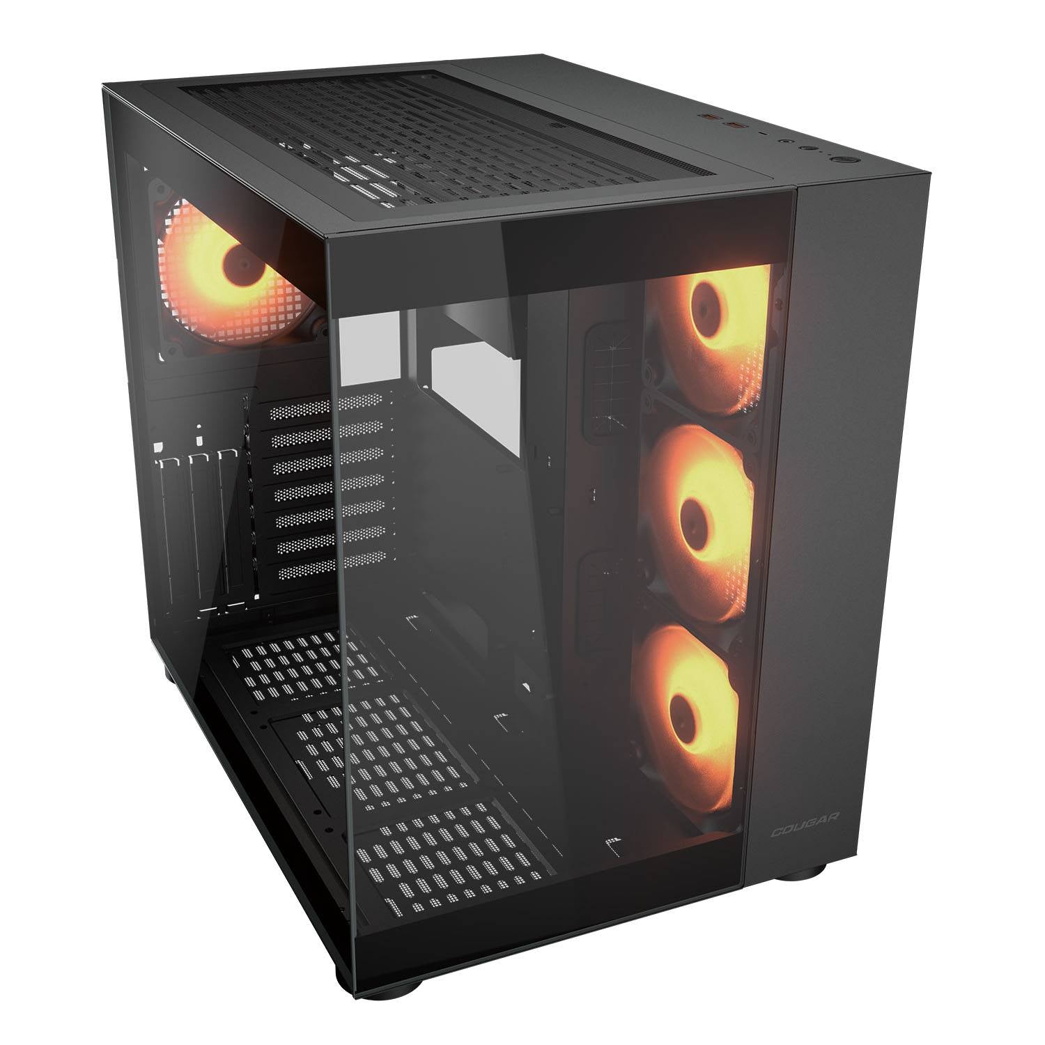 Gabinete Cougar FV150 RGB Black, Incluye 4 ventiladores, Negro.