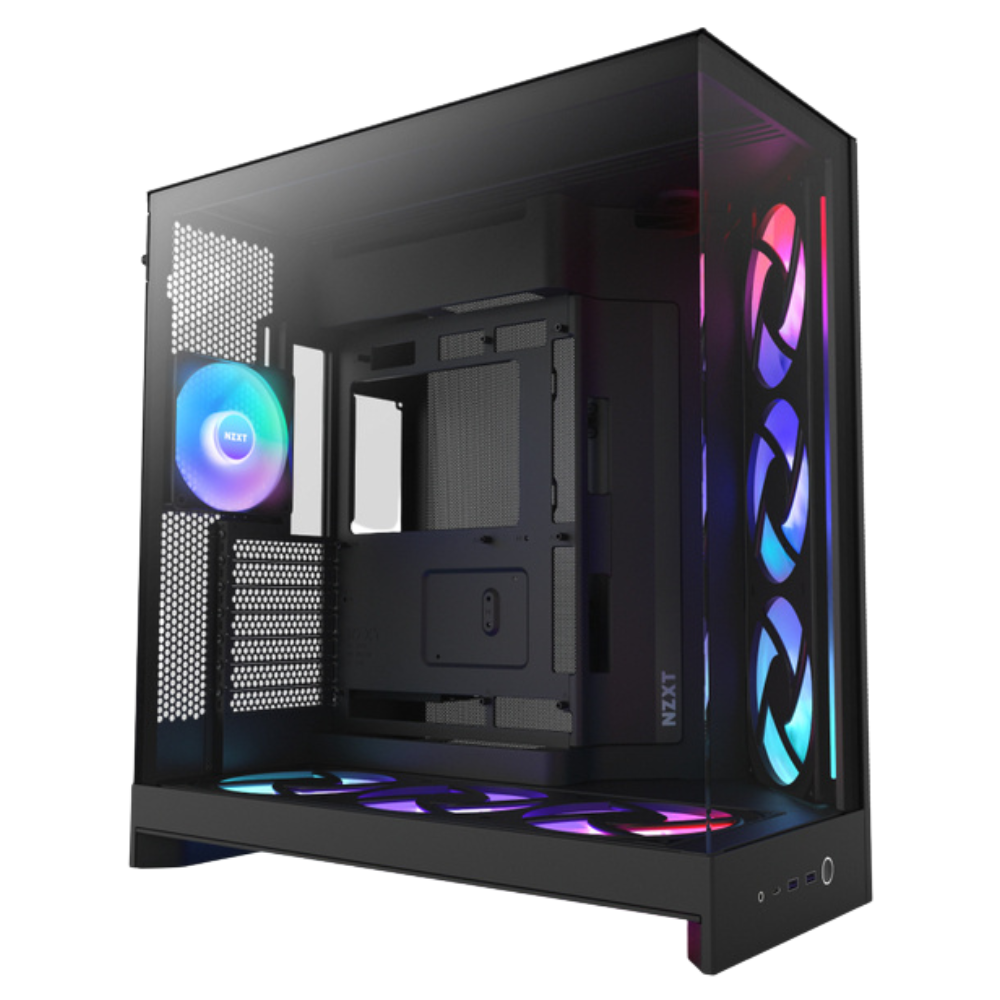 Gabinete NZXT H9 Flow 2 Rgb, Atx, Incluye 7 ventiladores, Negro