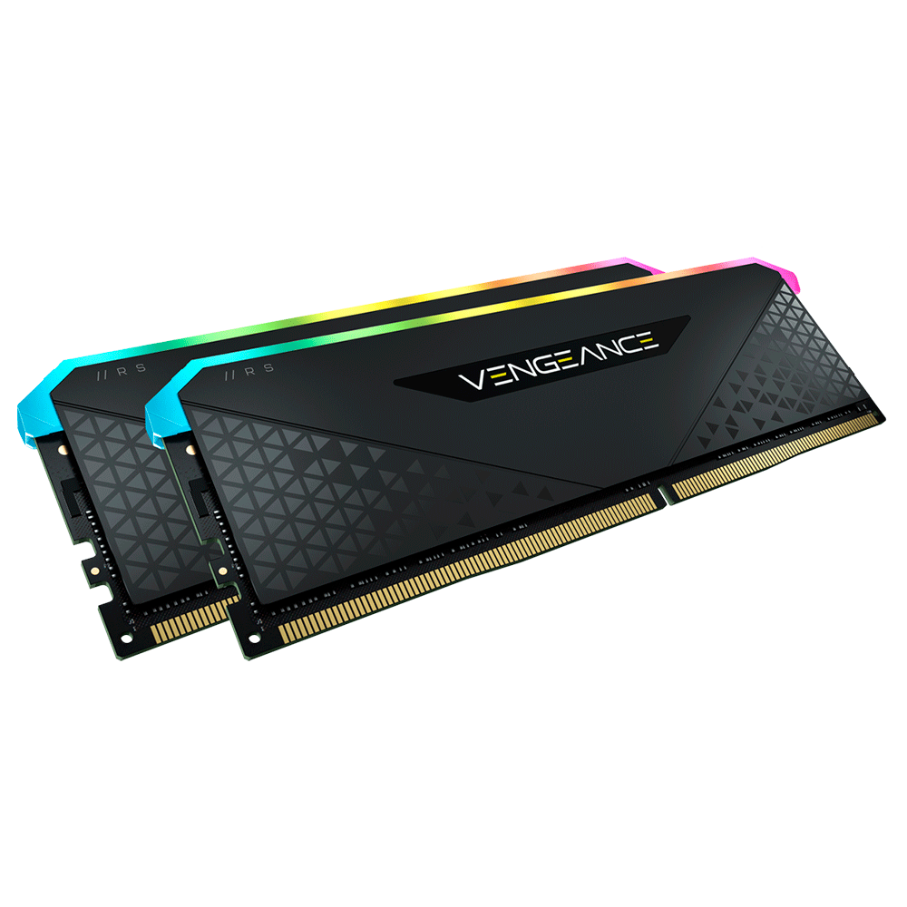 Memoria RAM Corsair Vengeance 16GB (2X8GB), DDR4, 3200MHz, RGB, Negro.
