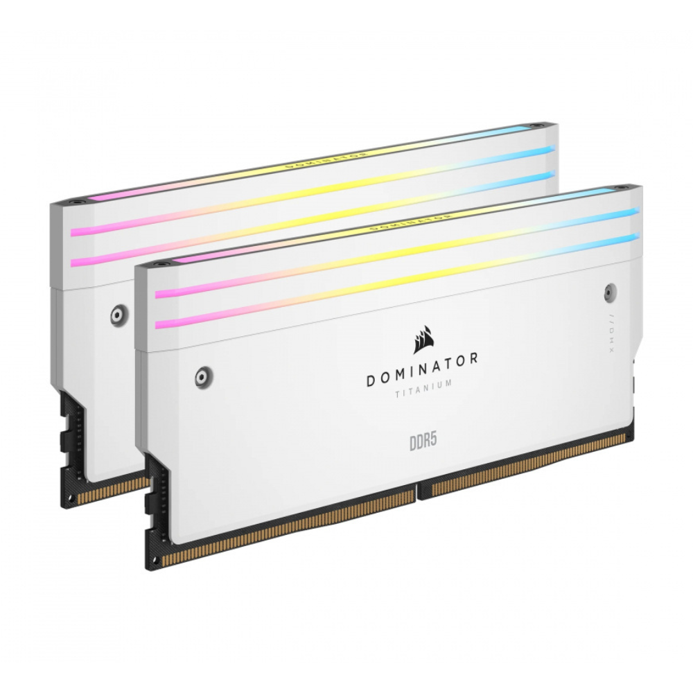 Memoria RAM DDR5 Corsair Dominator Titanium Blanco 32GB(2x16GB), 6000MHz, CL30.