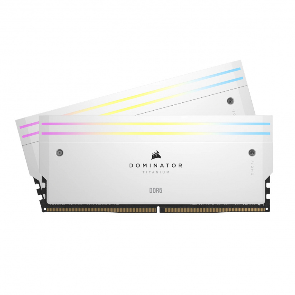 Memoria RAM DDR5 Corsair Dominator Titanium Blanco 32GB(2x16GB), 6000MHz, CL30.