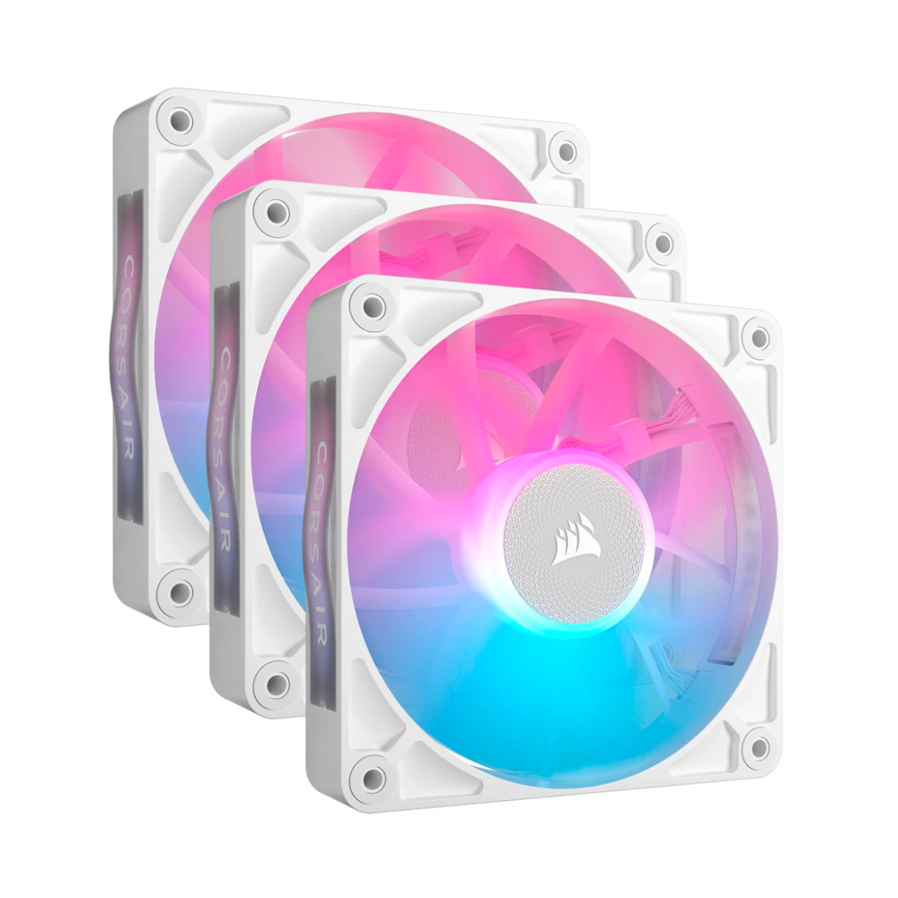 Kit de 3 ventiladores Corsair Icue Link Rx120 Rgb, 120Mm, Blanco.