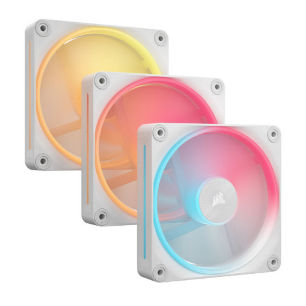 Kit de tres Ventiladores Corsair Icue Link Lx120, Rgb, 120Mm, Magnetico, Blanco
