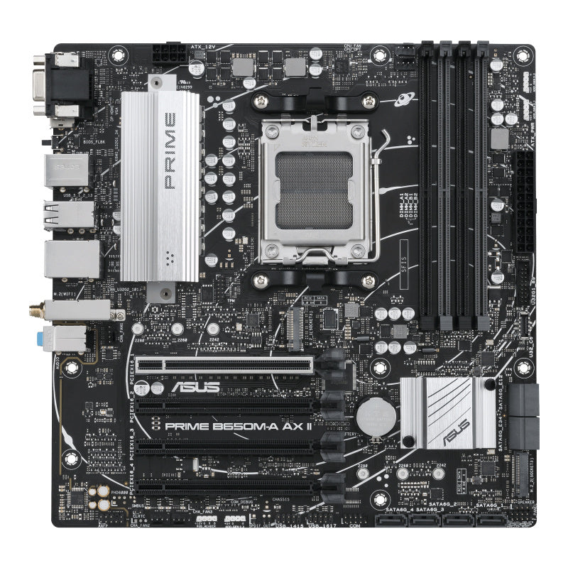 Tarjeta Madre ASUS PRIME B650M-A AX II-CSM- AM5 - Micro ATX - Compatible con DDR5