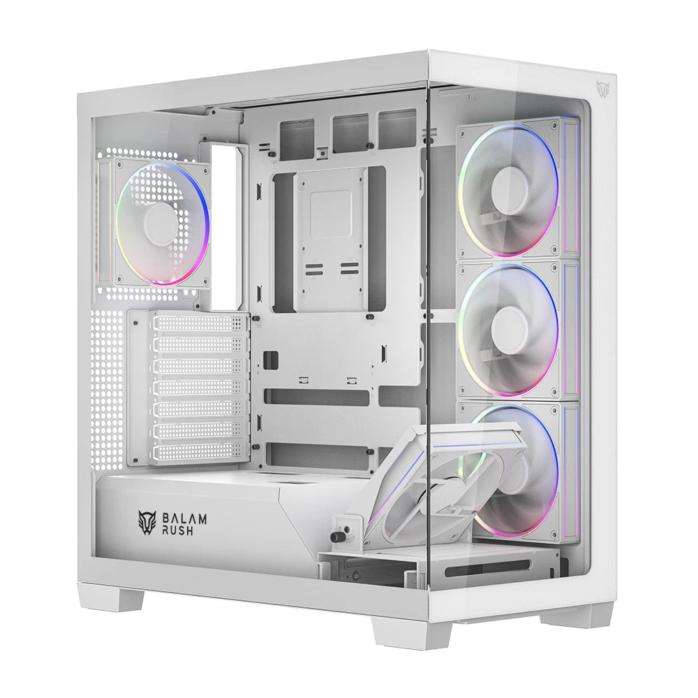 Gabinete Balam Rush Tank Polar 7900 ARGB- ATX- Incluye 5 Ventiladores- Blanco