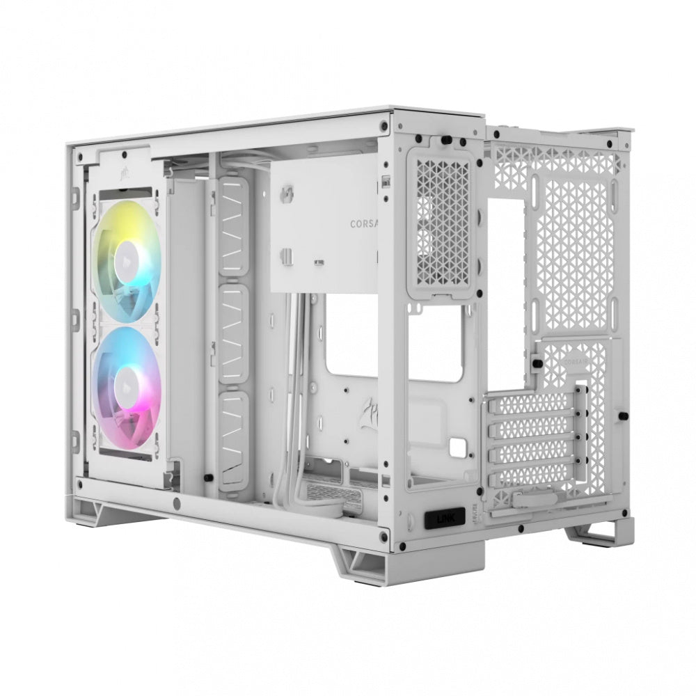 Gabinete Corsair iCUE 2500X RGB Micro ATX Incluye 2 Ventiladores Blanco