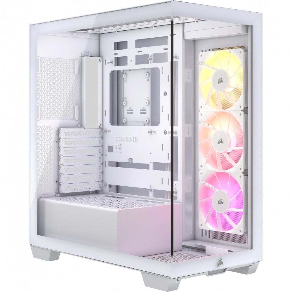 Gabinete Corsair 3500X ARGB- ATX- Incluye 3 Ventiladores- Blanco (Version ARGB Estandar)
