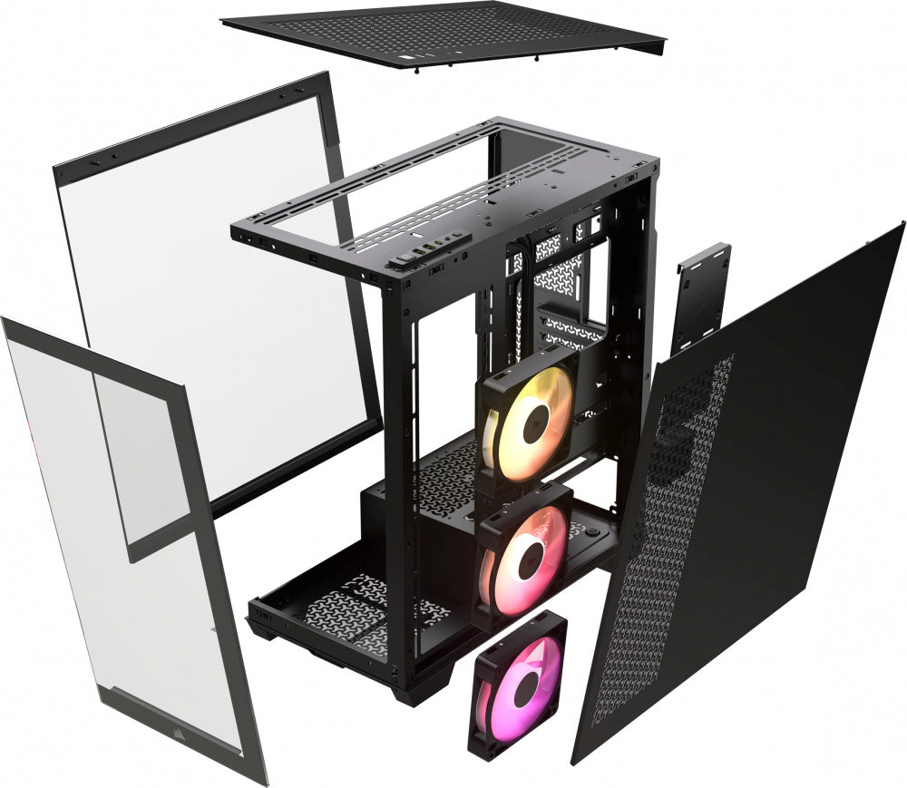 Gabinete Corsair iCUE LINK 3500X RGB ATX Incluye 3 Ventiladores Negro