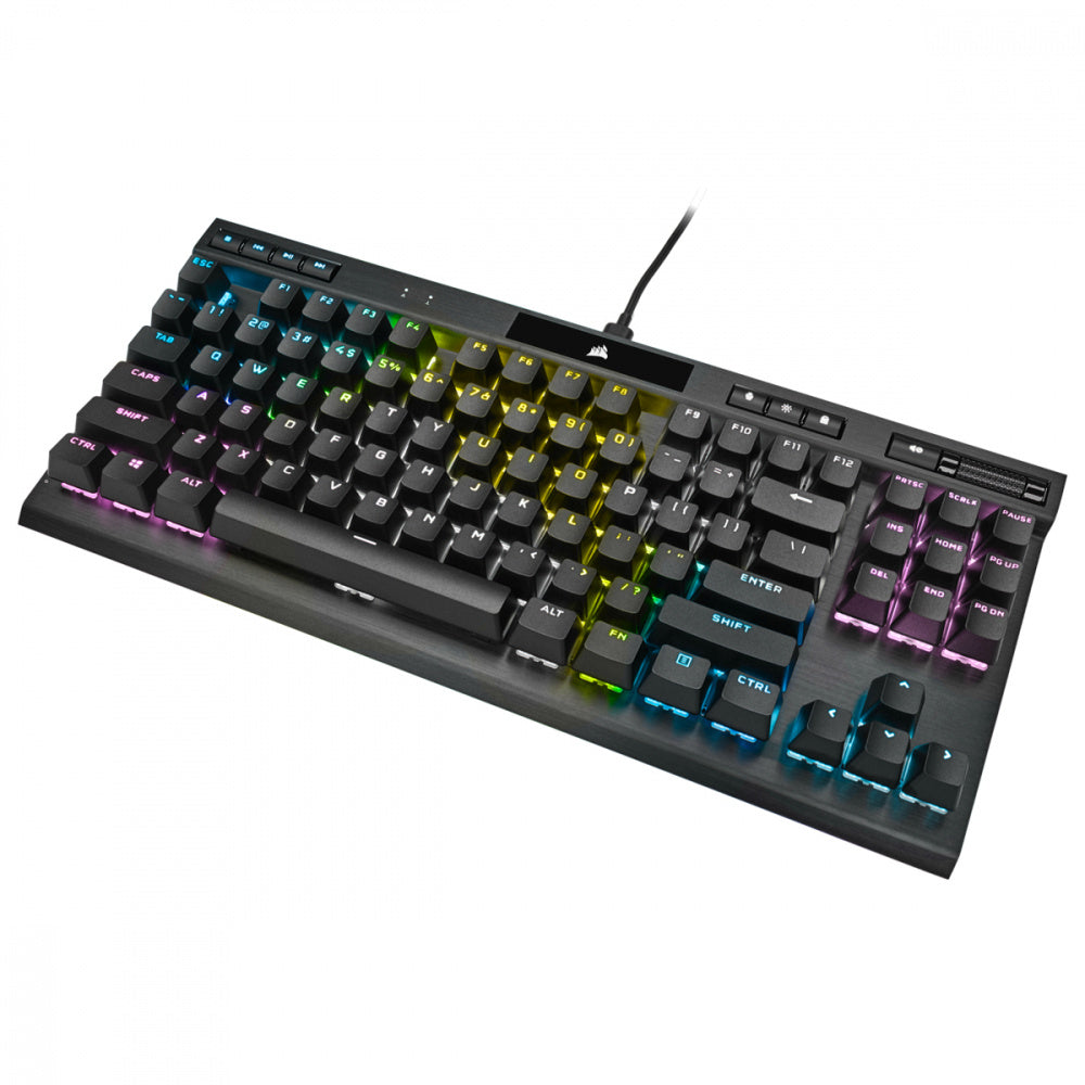 Teclado Gamer Mecanico Corsair K70 RGB TKL Champion RGB TKL- Cherry MX RGB Speed - Alambrico - Negro (Ingles)