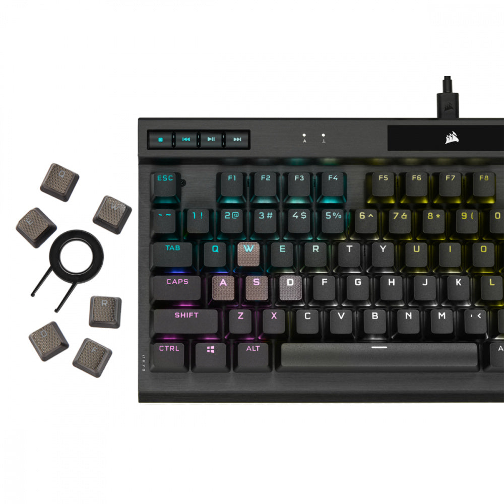 Teclado Gamer Mecanico Corsair K70 RGB TKL Champion RGB TKL- Cherry MX RGB Speed - Alambrico - Negro (Ingles)