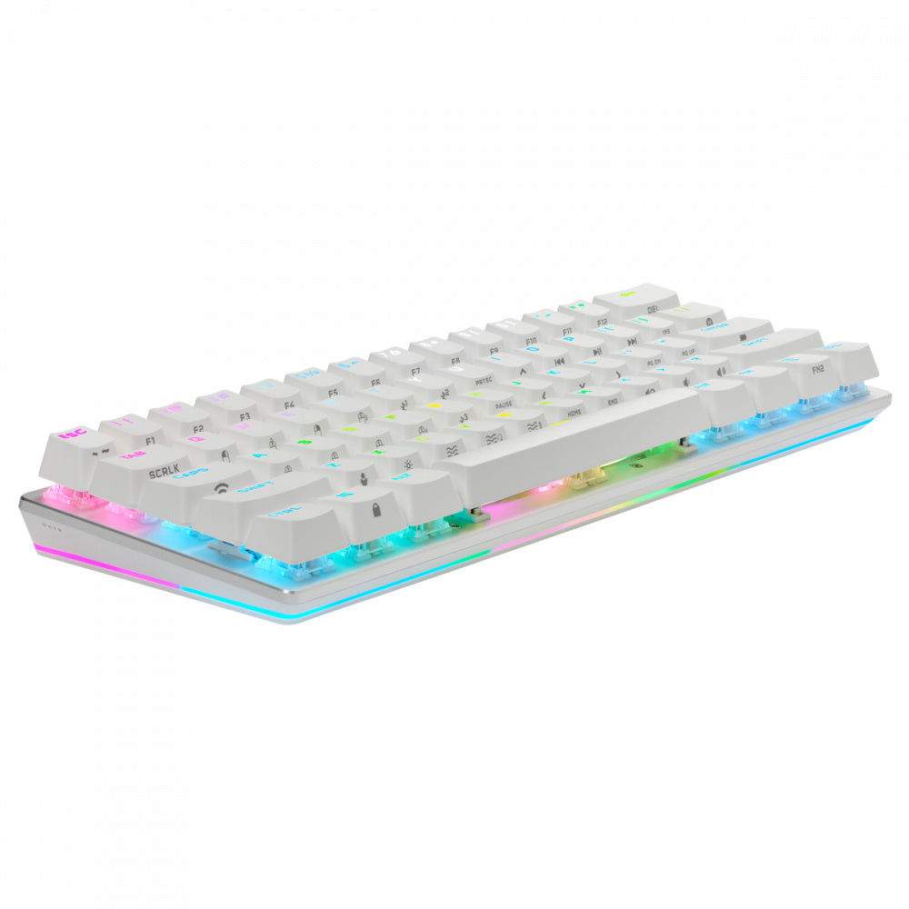 Teclado Gamer Mecanico Corsair K70 PRO MINI WIRELESS 60%- Switch Cherry MX Red- Inalambrico - Blanco (Ingles)