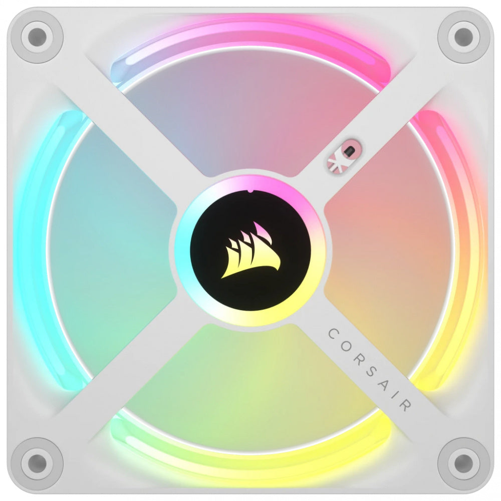 Kit De Ventiladores Corsair Icue Link Qx120 Rgb 3x120mm - Blanco