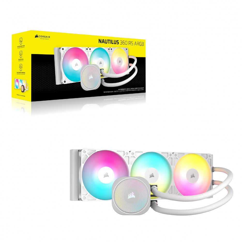 Enfriamiento Liquido Corsair Nautilus 360 RS ARGB Para CPU - 360mm - Blanco