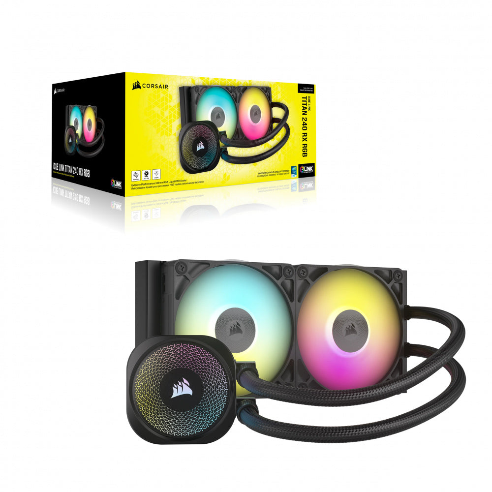 Enfriamiento Liquido Corsair iCUE Link Titan 240 RX RGB Para CPU 240mm - Negro