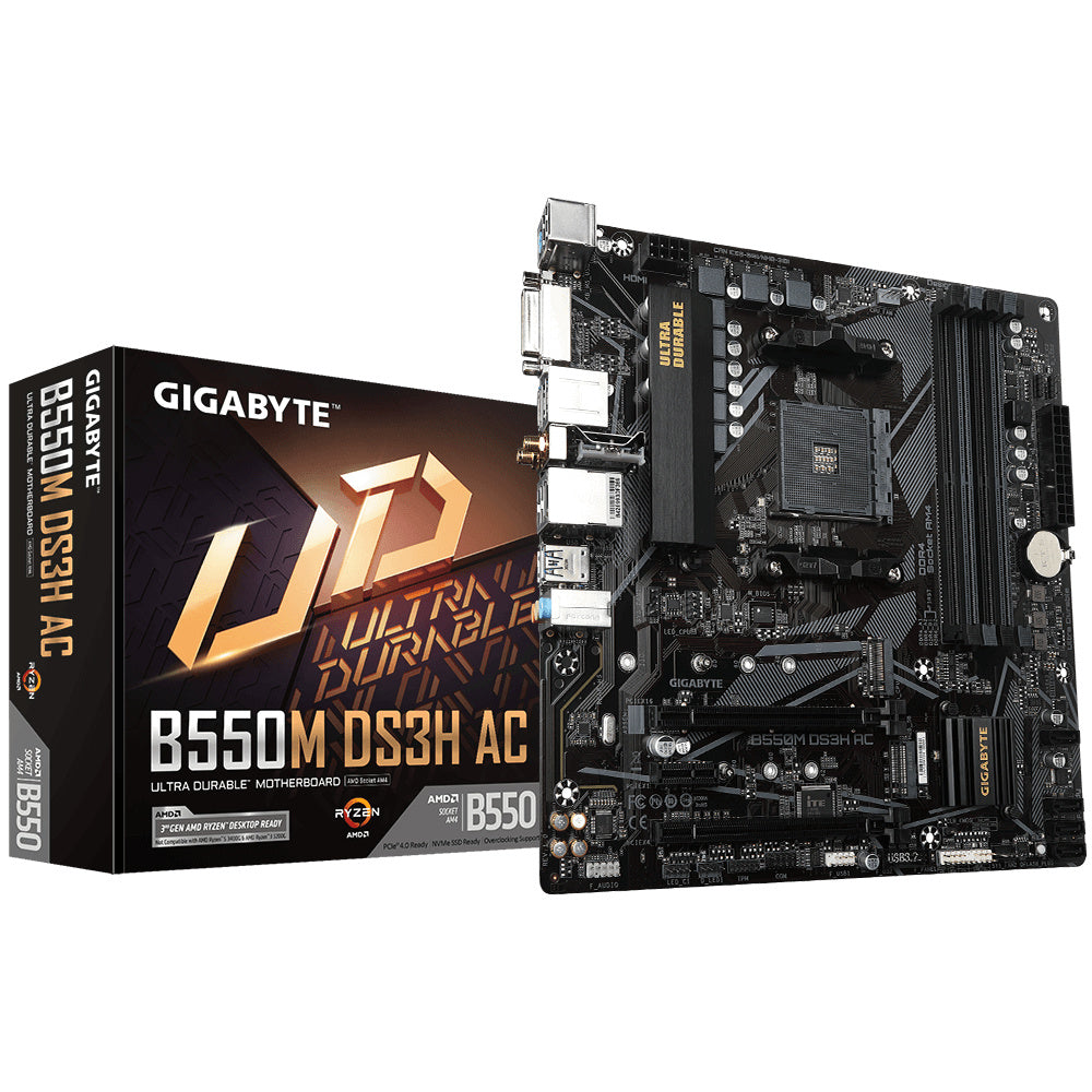Tarjeta Madre GIGABYTE B550M DS3H AC R2 | Micro ATX | Compatible con DDR4