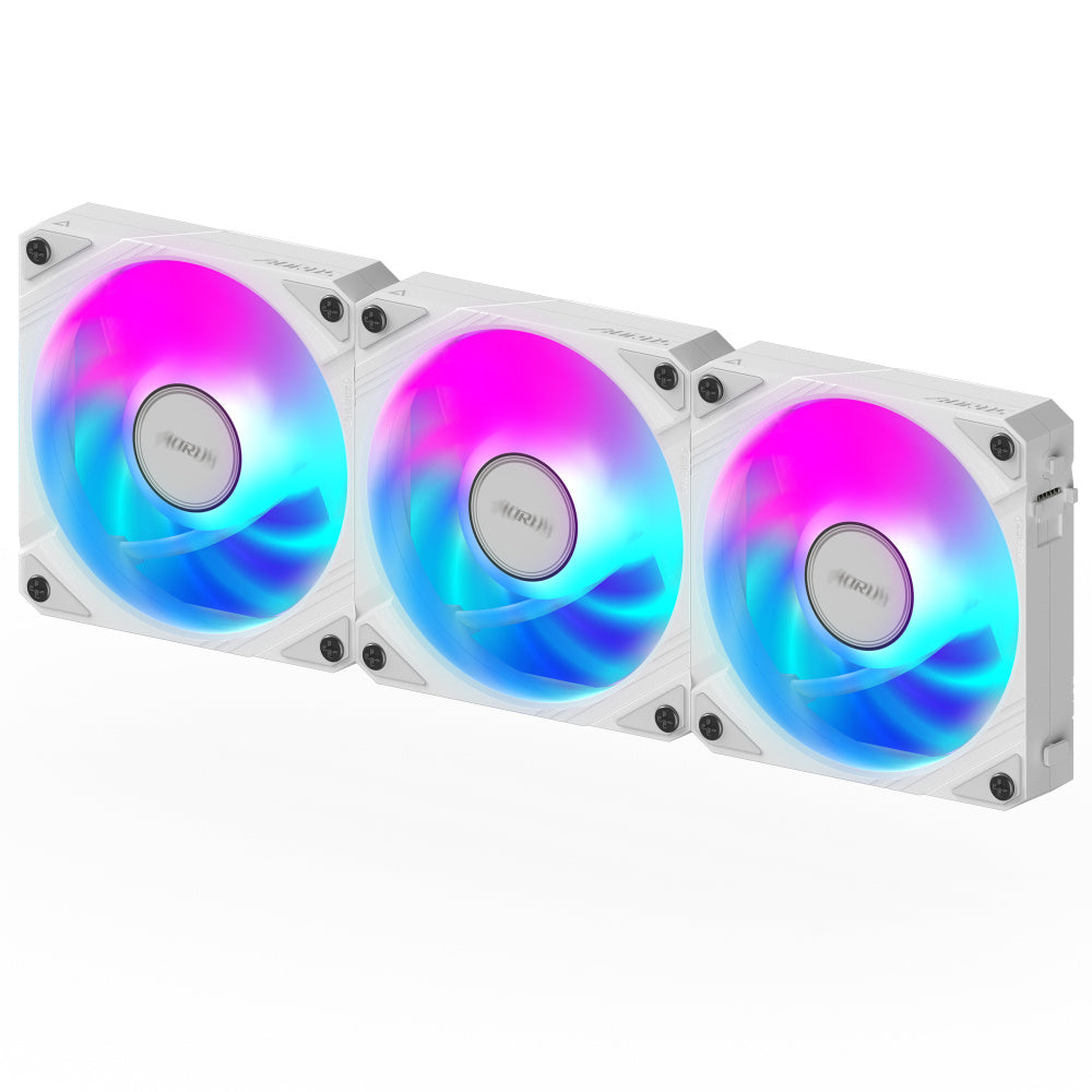 Kit De 3 Ventiladores Aorus Ez Chain Fan 120- 2000rpm- Rgb- Blanco