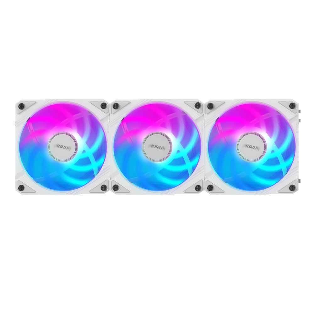Kit De 3 Ventiladores Aorus Ez Chain Fan 120- 2000rpm- Rgb- Blanco