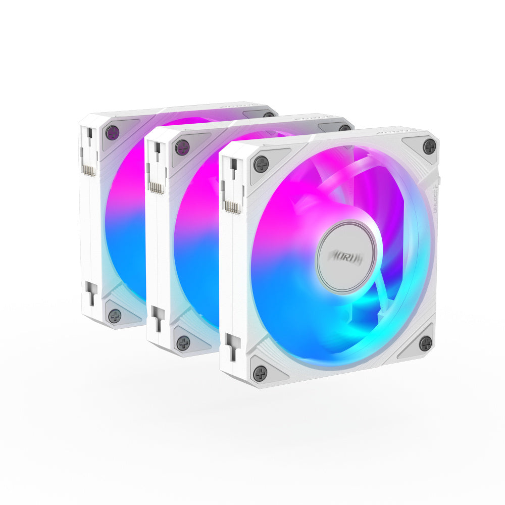 Kit De 3 Ventiladores Aorus Ez Chain Fan 120- 2000rpm- Rgb- Blanco