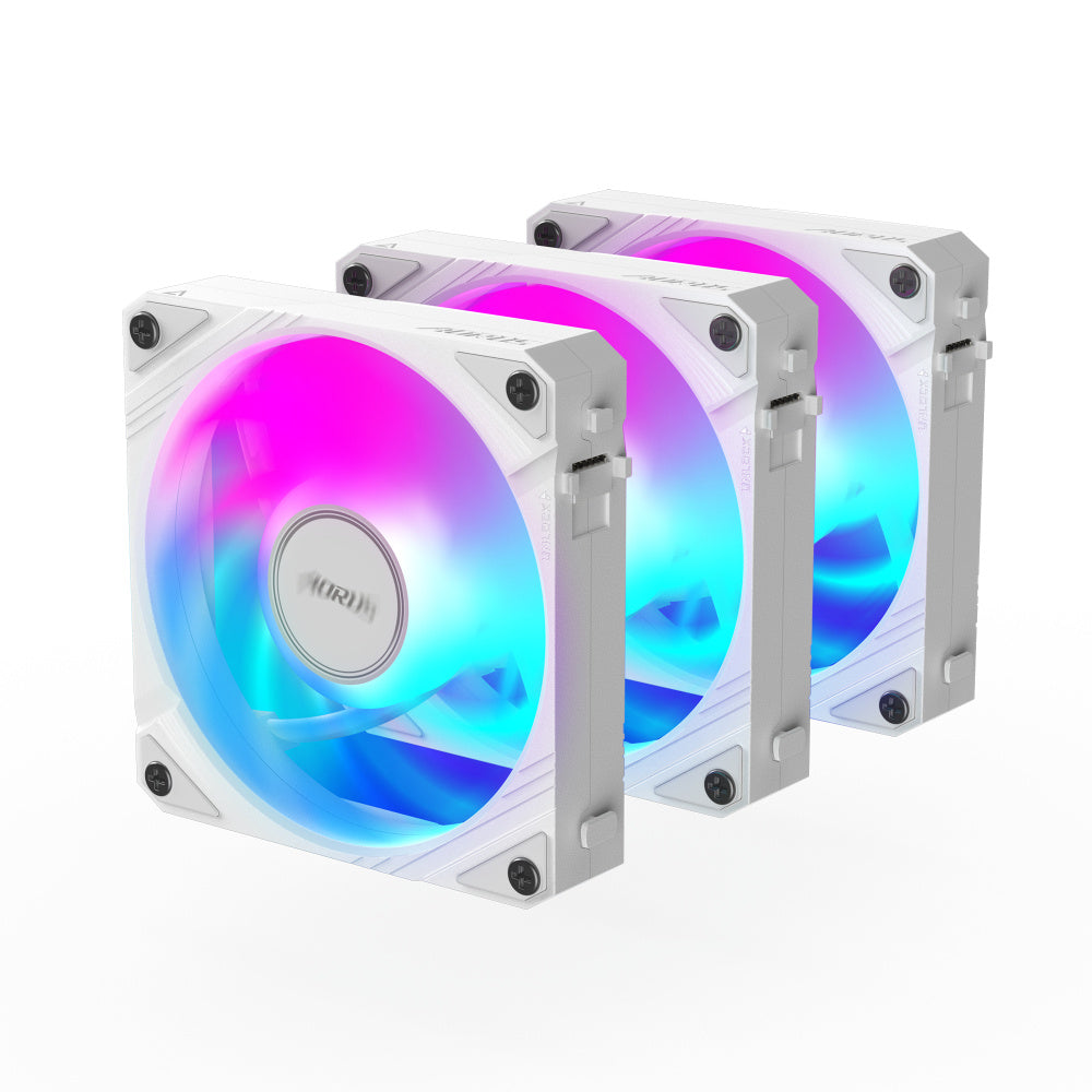 Kit De 3 Ventiladores Aorus Ez Chain Fan 120- 2000rpm- Rgb- Blanco