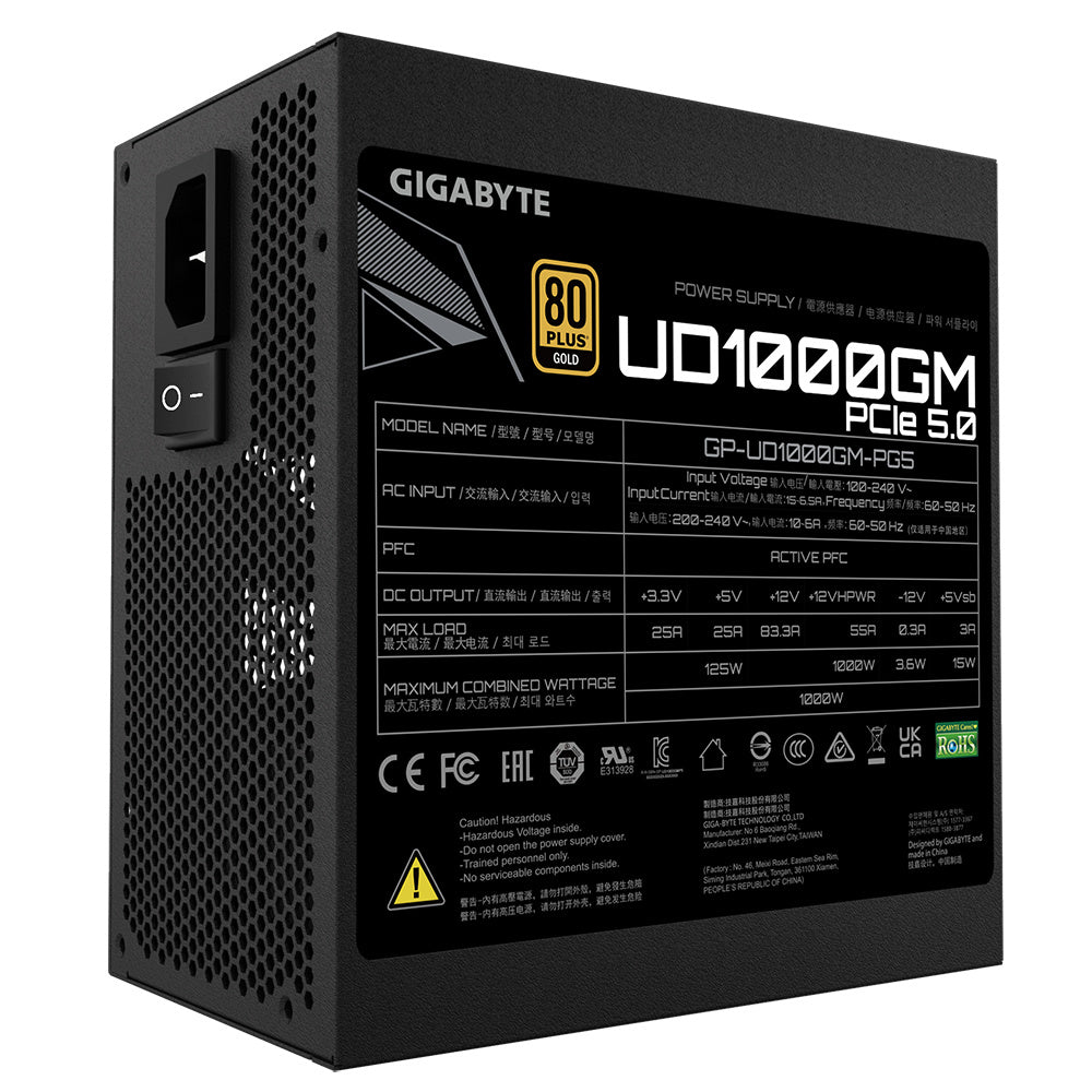 Fuente de Poder Gigabyte UD1000GM PG5 80 PLUS Gold