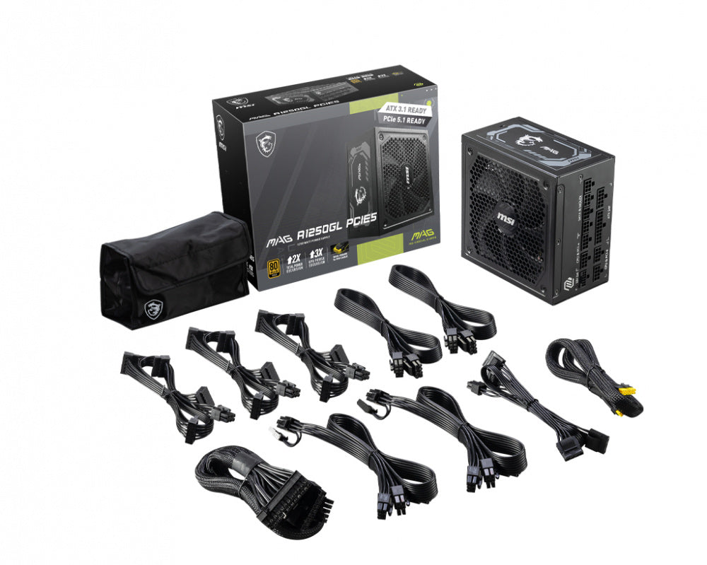 Fuente De Poder MSI MAG A1250GL PCIE5 80 PLUS Gold