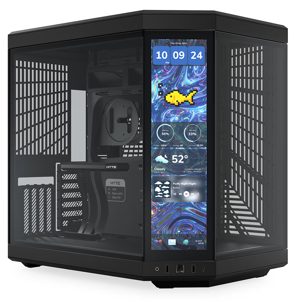 Gabinete Hyte Y70 LCD Touch Infinite De 14.9" Touch Screen, Negro
