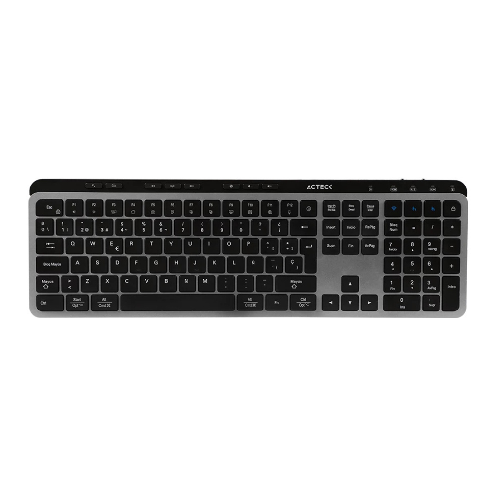 Teclado Inalambrico Acteck | Inspire Krea TI755 | Negro-Gris