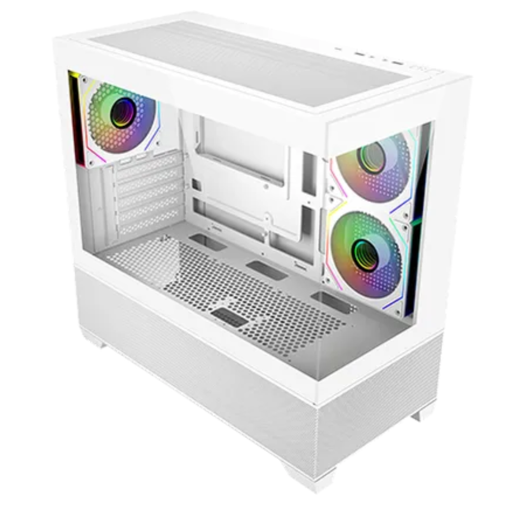 Gabinete Cooler Master Elite 490, Mini ATX, Incluye 3 ventiladores, blanco