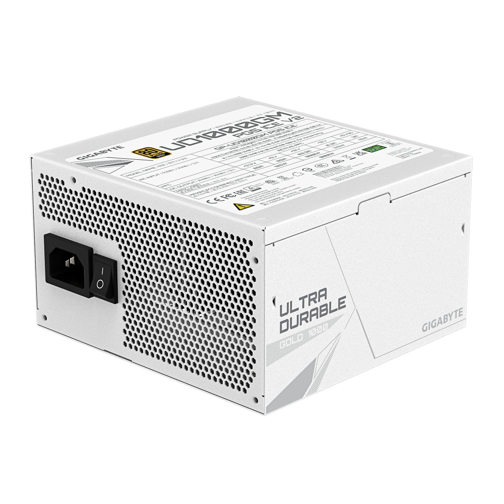 Fuente De Poder Gigabyte 1000W, 80 Plus Gold, Modular, PCI-E Gen5, 16 Pins, Blanco.