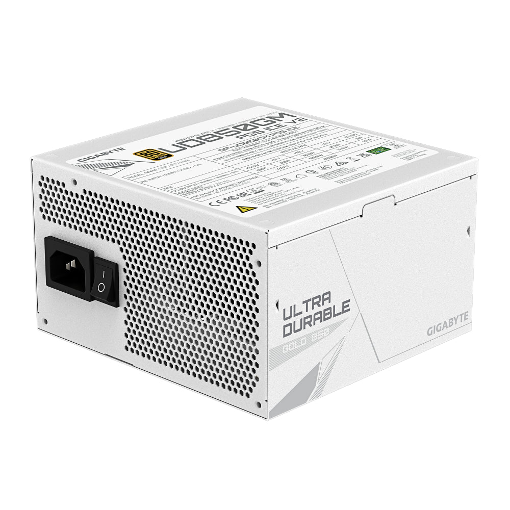 Fuente De Poder Gigabyte 850W, 80 Plus Gold, Modular, Pci-E Gen5, 16Pins, Blanco