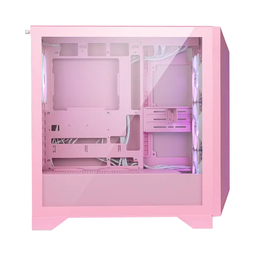 Gabinete MSI MPG GUNGNIR, Midi-Tower, Incluye 4 Ventiladores, Rosa.