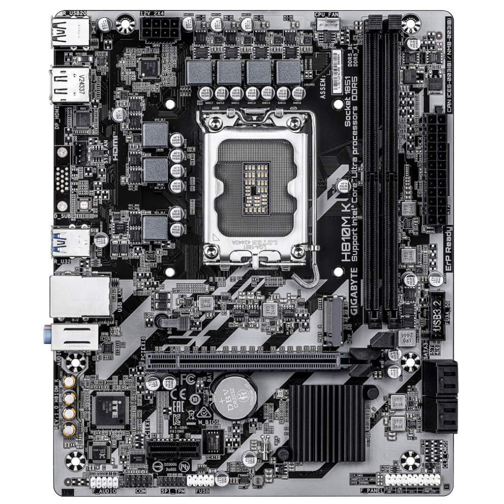 Tarjeta Madre Gigabyte H810M K | Socket 1851 | 6400MHz | Micro ATX