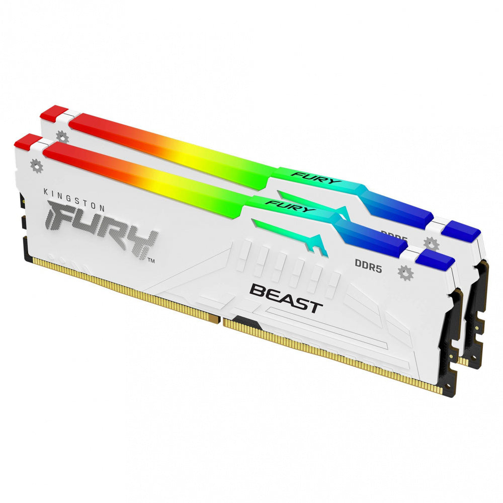 Memoria RAM Kingston Fury Beast Blanco RGB Expo, 64GB (2X32GB), DDR5, 5600MT/s