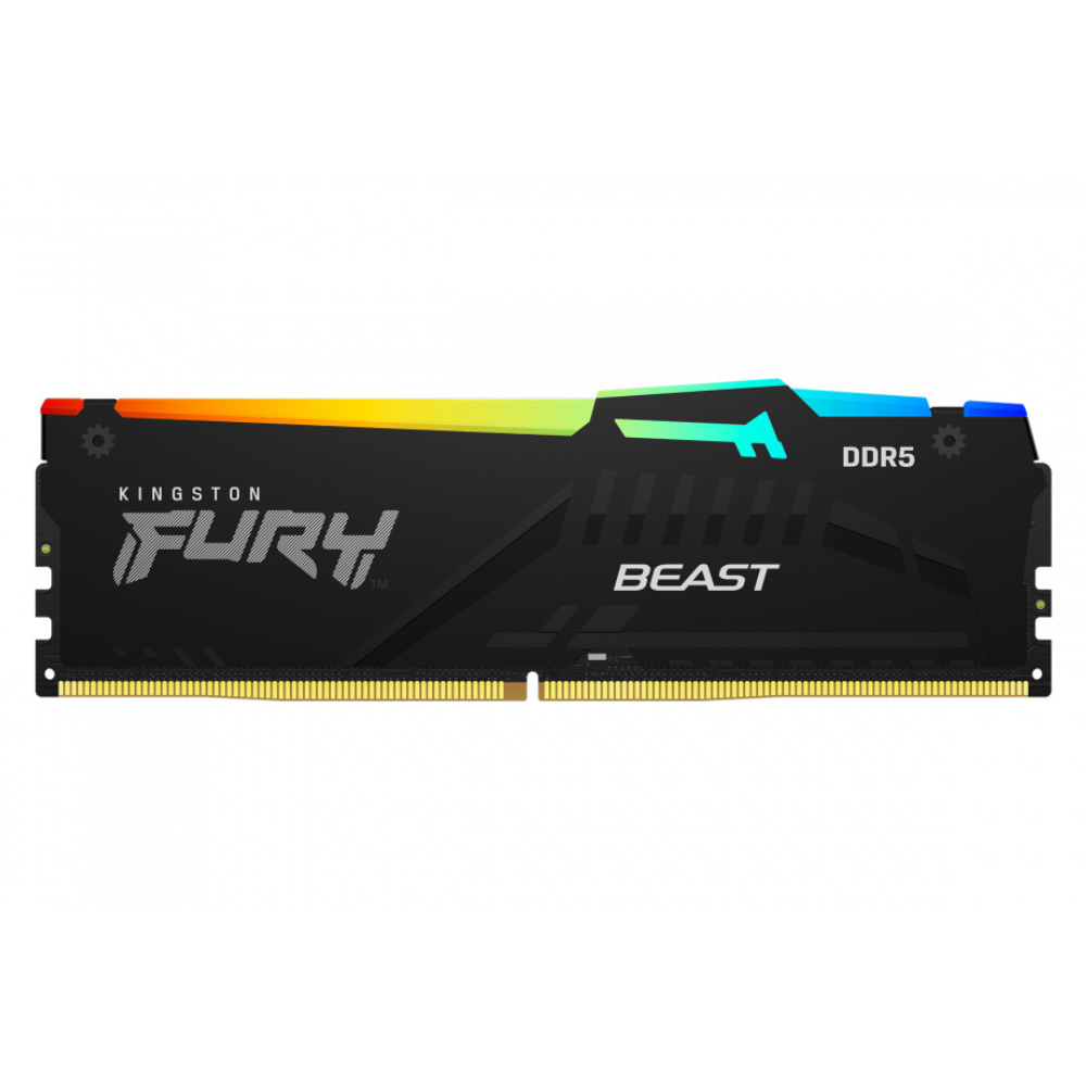 Memoria RAM Kingston Fury Beast RGB Expo, 32GB, DDR5, 6000mts, Negro.