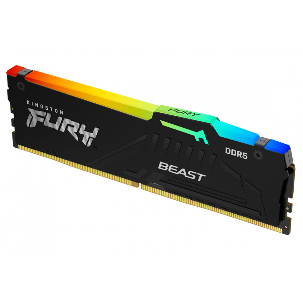 Memoria RAM Kingston Fury Beast RGB Expo, 32GB, DDR5, 6000mts, Negro.