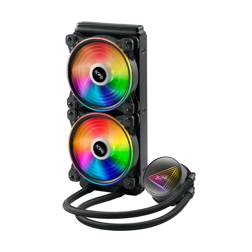 Enfriamiento Liquido XPG Levante X, RGB, 2X120mm, Negro.
