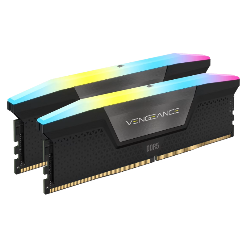 Kit de Memoria DIMM DDR5 Corsair Vengeance RGB 64GB 6000MTs 2x32GB Negro