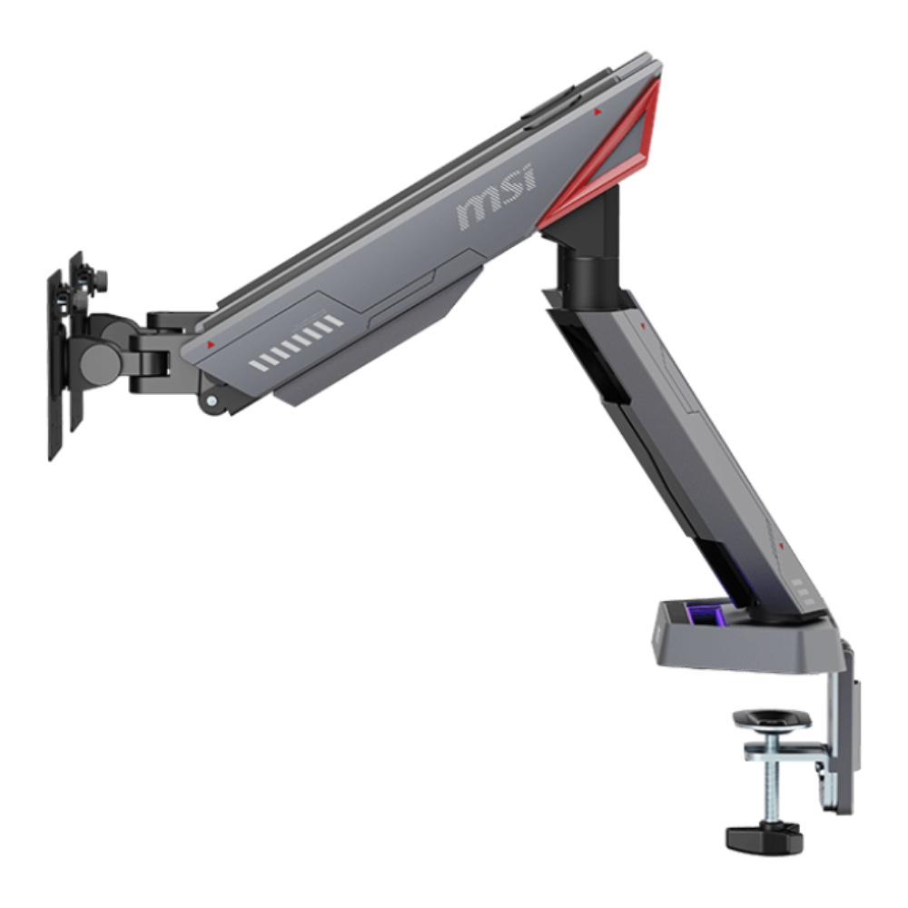 Soporte para Monitor MSI 17"-38" Doble RGB | Negro Mate/ Gris