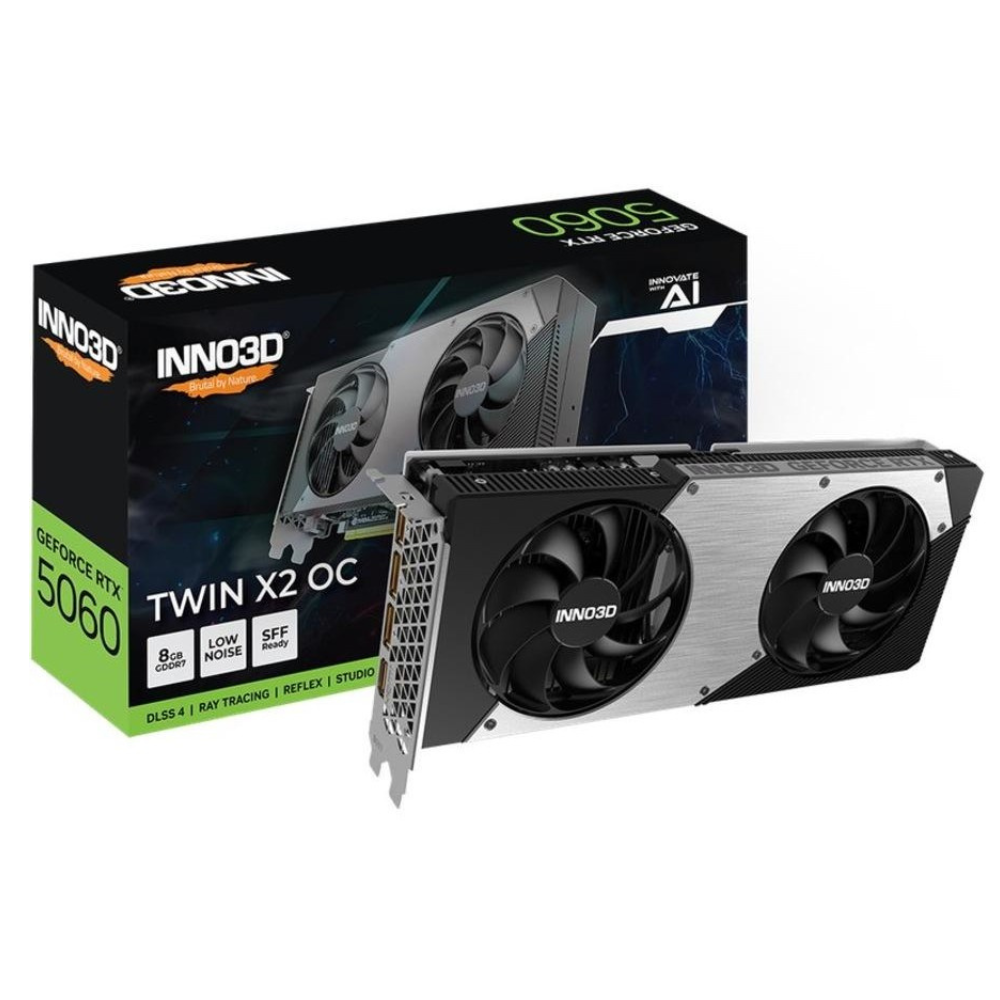 Tarjeta de Video INNO3D NVIDIA GeForce RTX5060 Twin X2 Oc 8GB | 128bit, Black