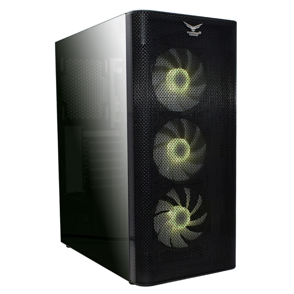 Gabinete Naceb Zed, ATX, Incluye 3 ventiladores RGB, Negro