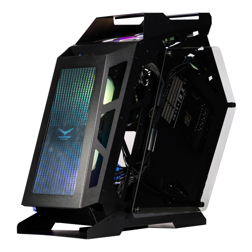 Gabinete Naceb Gamer Olympian, Midi-Tower, Micro-ATX, Incluye 3 ventiladores, Negro.