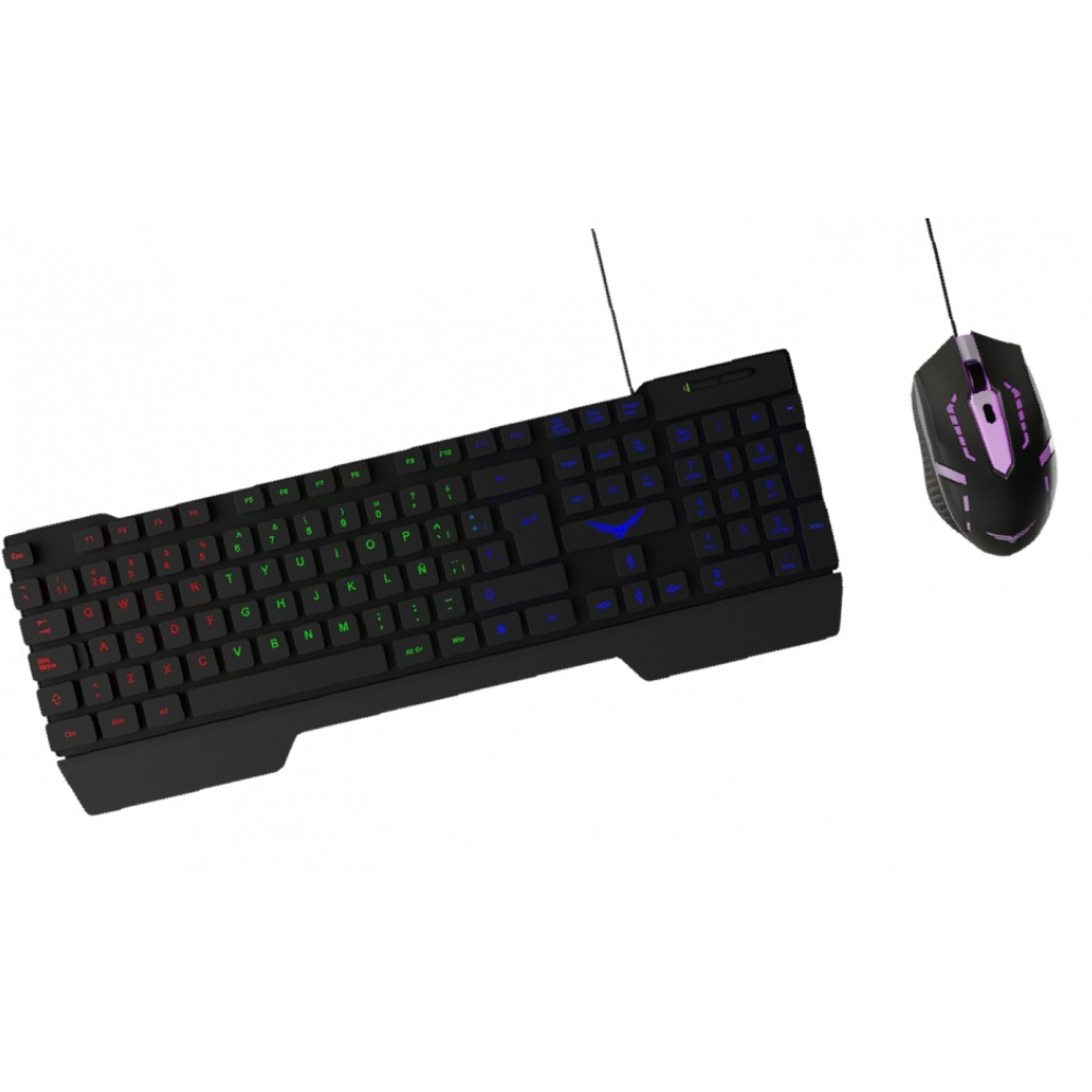 Kit Gamer de Teclado y Mouse Fallen, Alambrico, Negro
