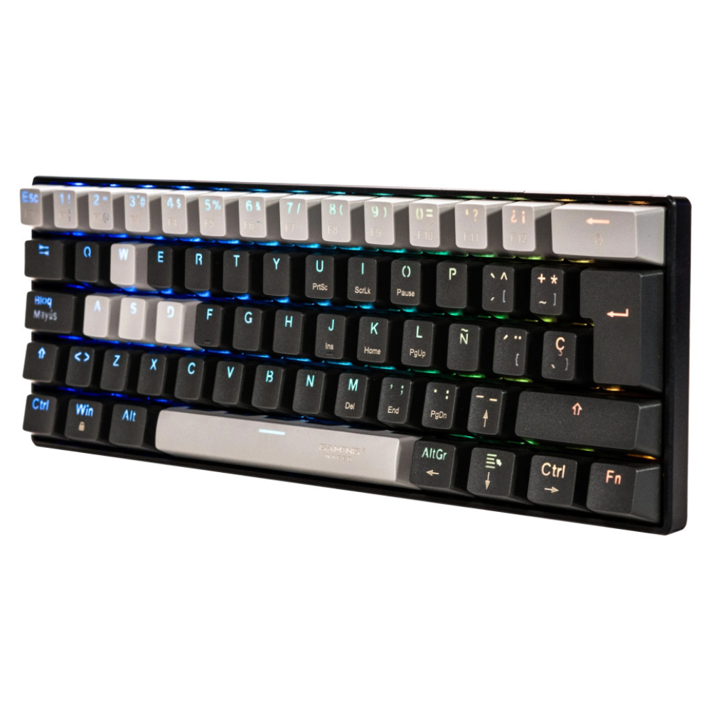 Teclado Naceb Viper LED RGB 60%, Teclado Mecánico, Alámbrico, Negro, Español.