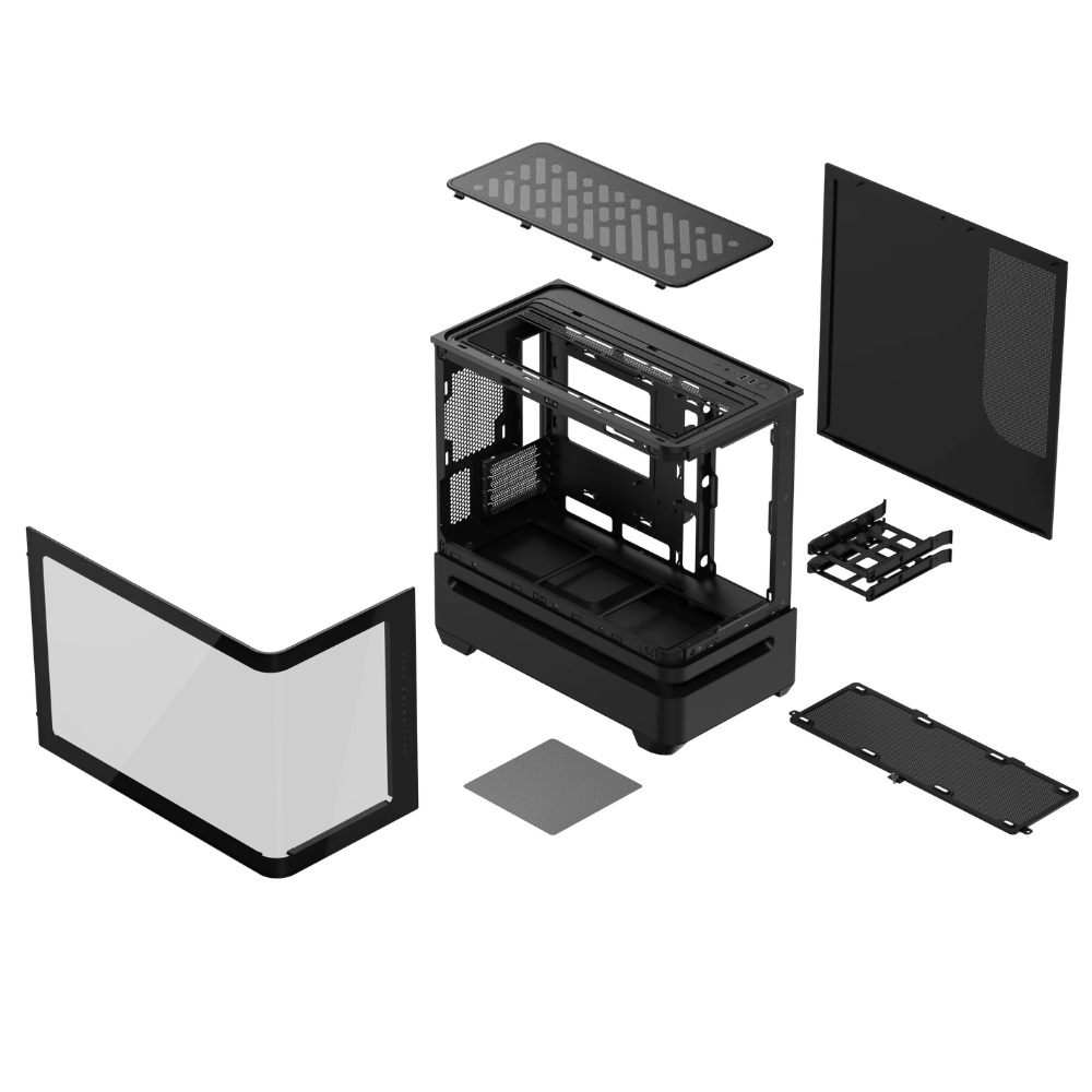 Gabinete Asus Prime Ap202 Tg Arg Black, Media Torre, Vidrio Templado Curvo, Negro