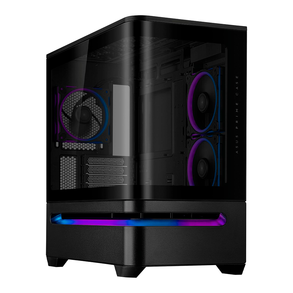 Gabinete Asus Prime Ap202 Tg Arg Black, Media Torre, Vidrio Templado Curvo, Negro