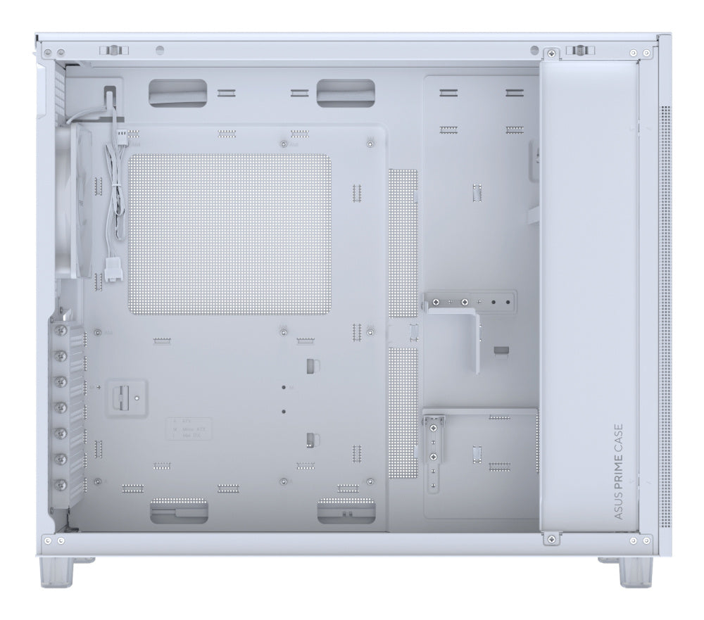 Gabinete Asus Prime Ap303 Mesh White, Media Torre, Malla, Incluye 1 ventilador, Blanco.