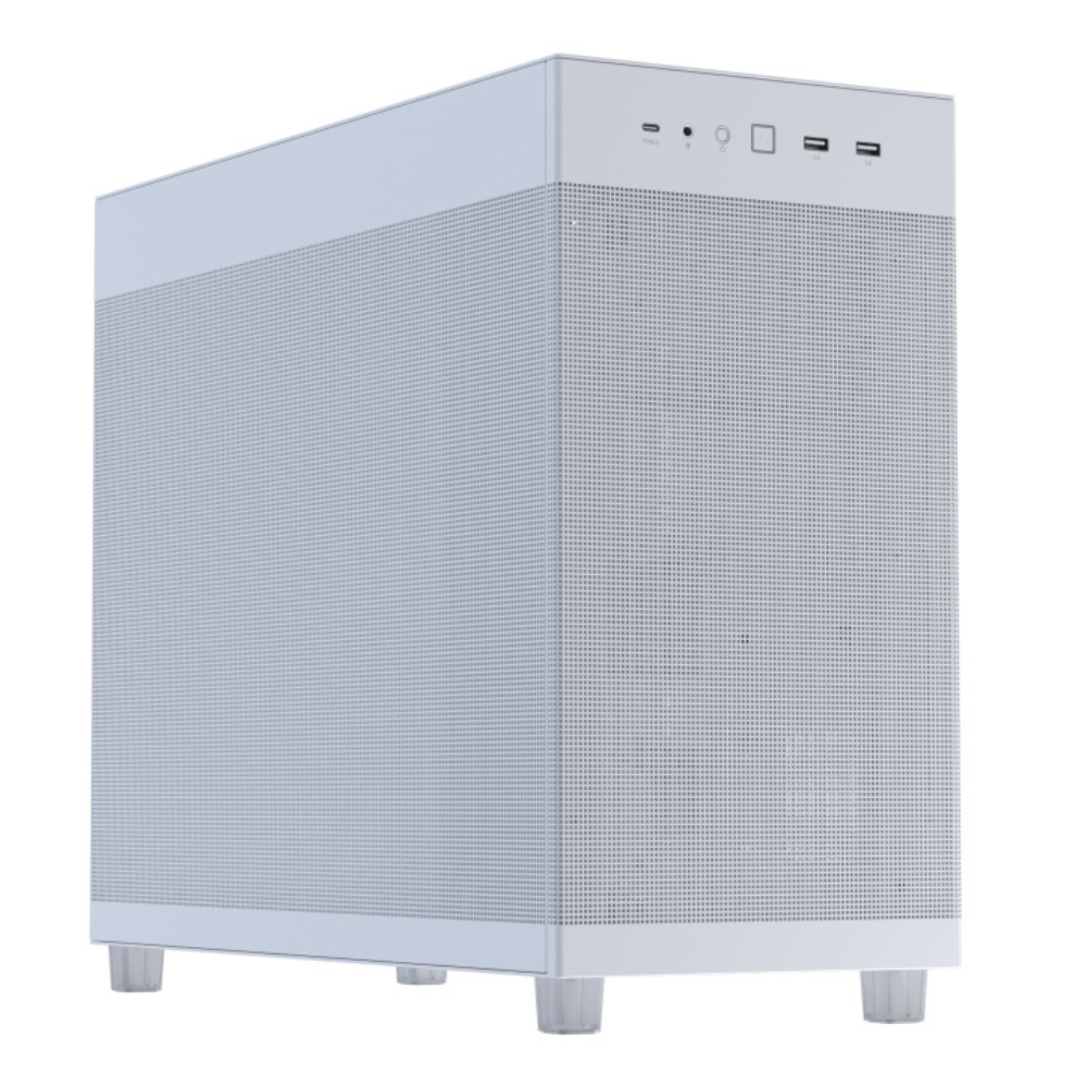 Gabinete Asus Prime Ap303 Mesh White, Media Torre, Malla, Incluye 1 ventilador, Blanco.