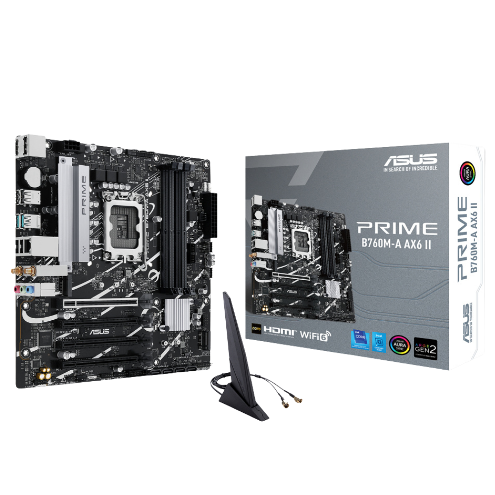 Tarjeta Madre Asus Prime B760M-A Ax6 II | Socket 1700 | 4*DDR5 | Hdmi, Pci-E 4.0 | Wifi6, Matx